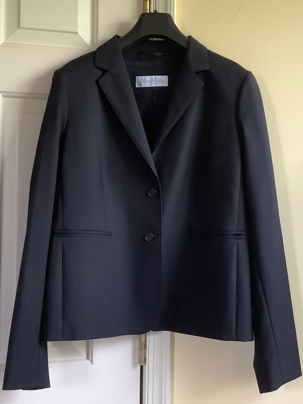 Max Mara 100% Virgin Wool Blazer Black SZ 16